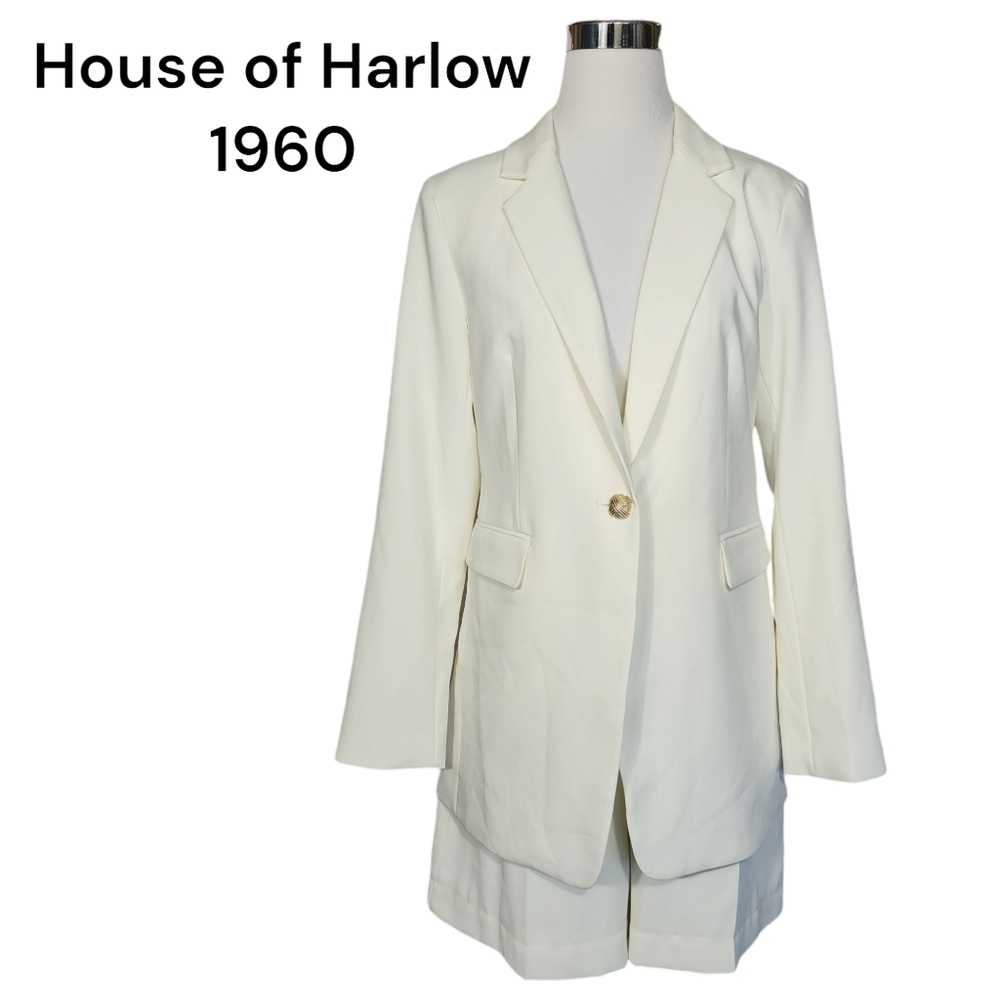 House of Harlow 1960 Sz M/L Two Piece Solid Blazer Jacket & Shorts Set.